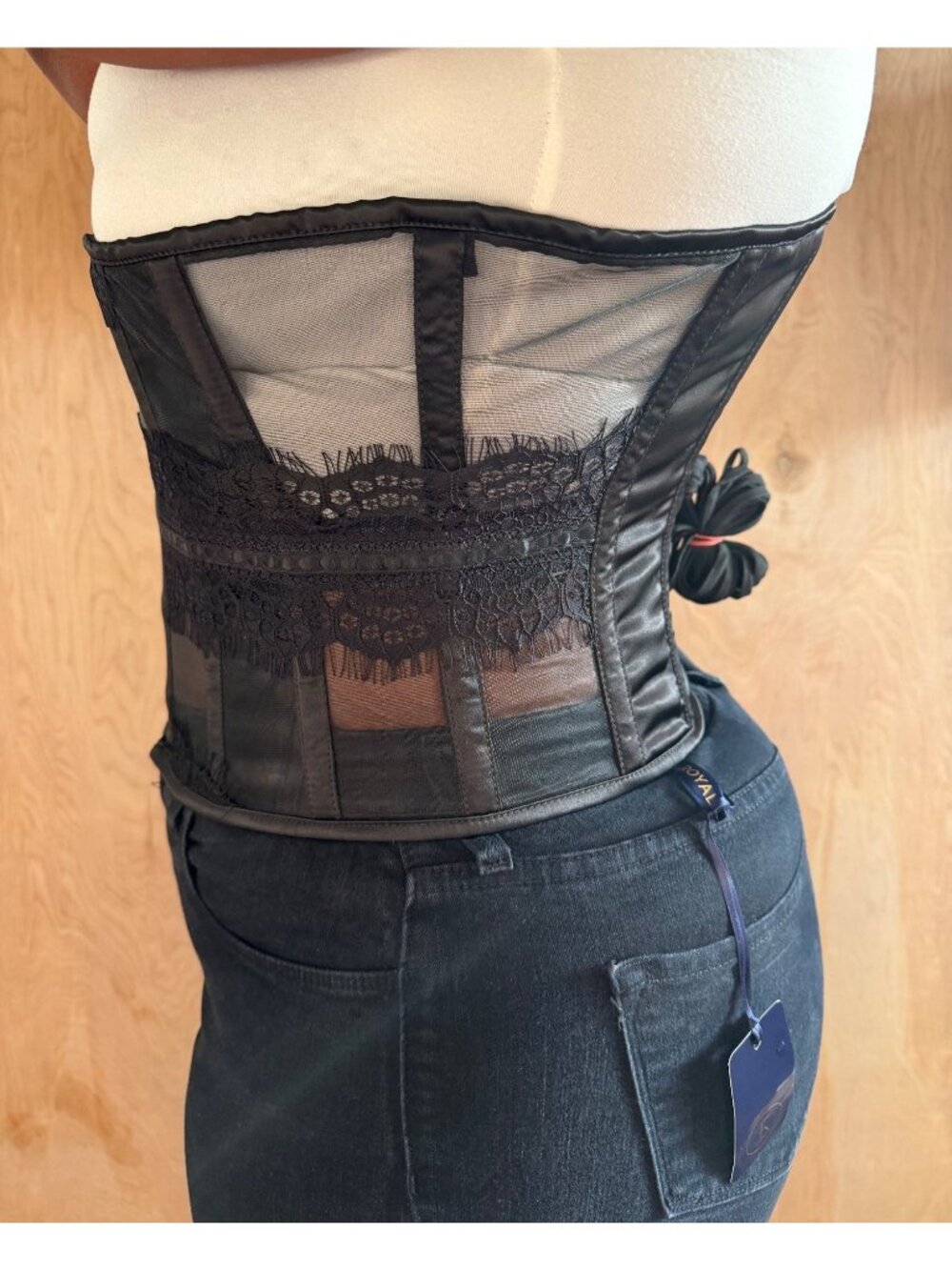 Fox & Royal City Chic Black Betty Trim Underbust Corset Sz 34 (39/40" Waist) NEW - Picture 5 of 15